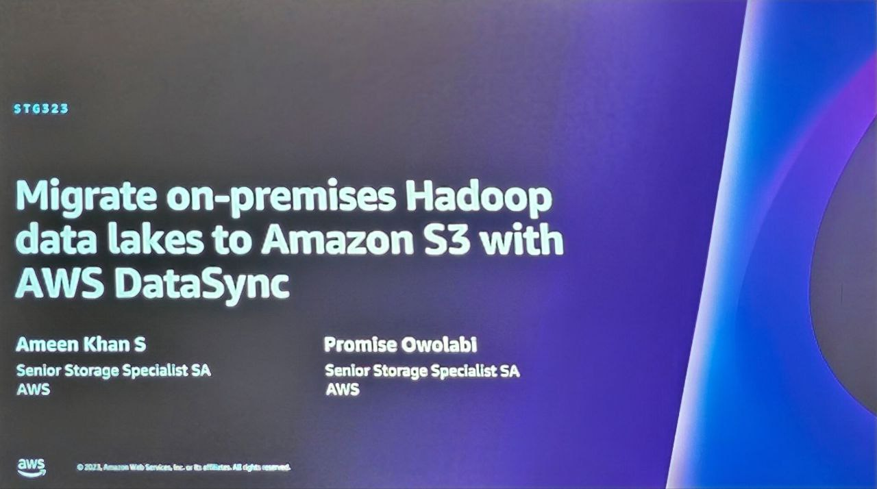 Migrate on-premises Hadoop data lakes to Amazon S3 with AWS DataSync